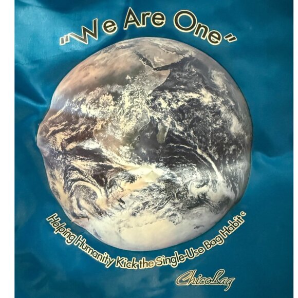 NWT TWO-SET ChicoBag Reusable Market Grocery Tote Bag in Blue - "WE ARE ONE" - Picture 7 of 11